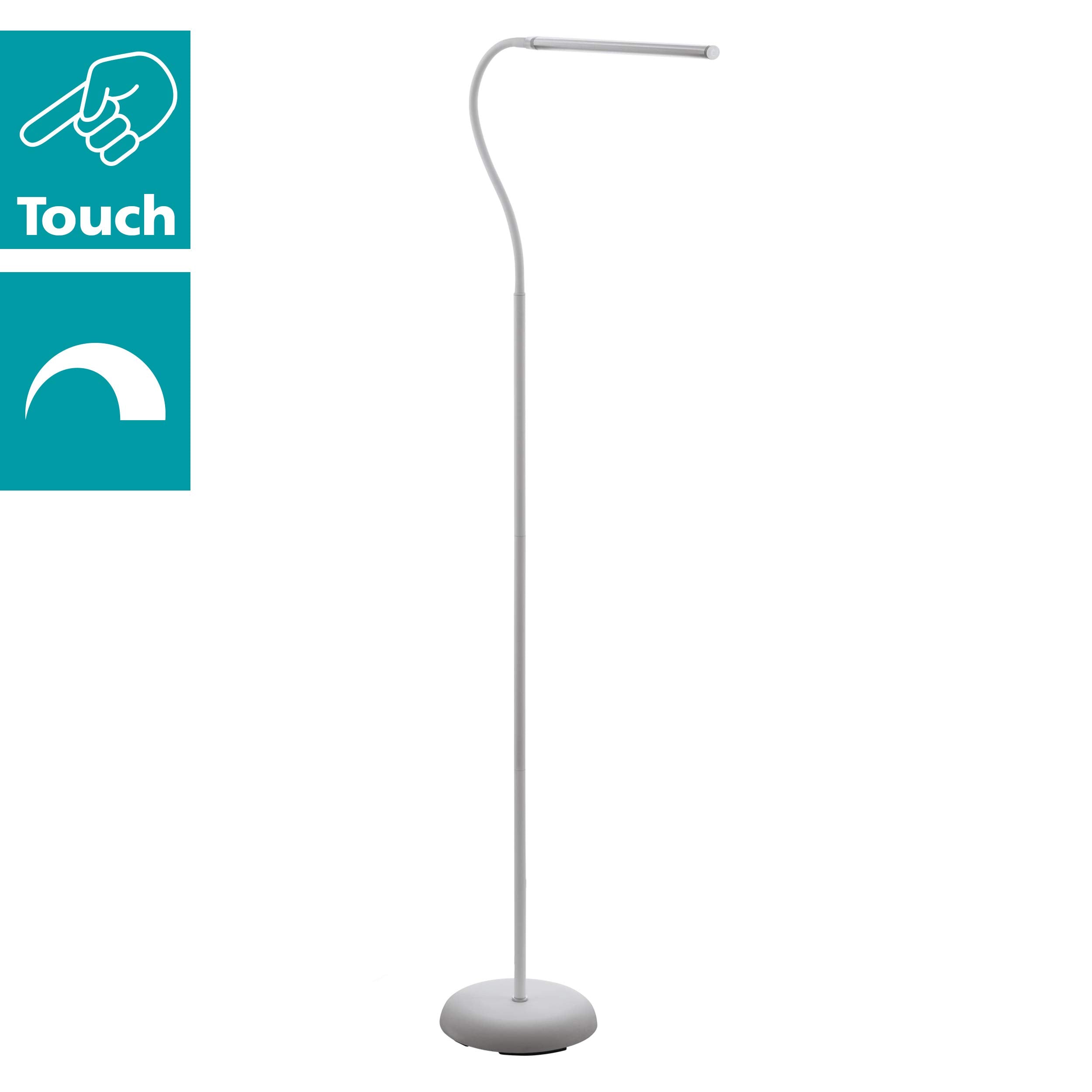 Eglo LAROA LED Floor Lamp | White Adjustable Touch Dimmer Light