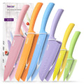 hecef 6-Piece Kitchen Knife Set – Colorful Non-Stick Stainless Steel