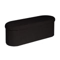 Bonlife Oval Boucle Folding Storage Ottoman Bench - 100L Black