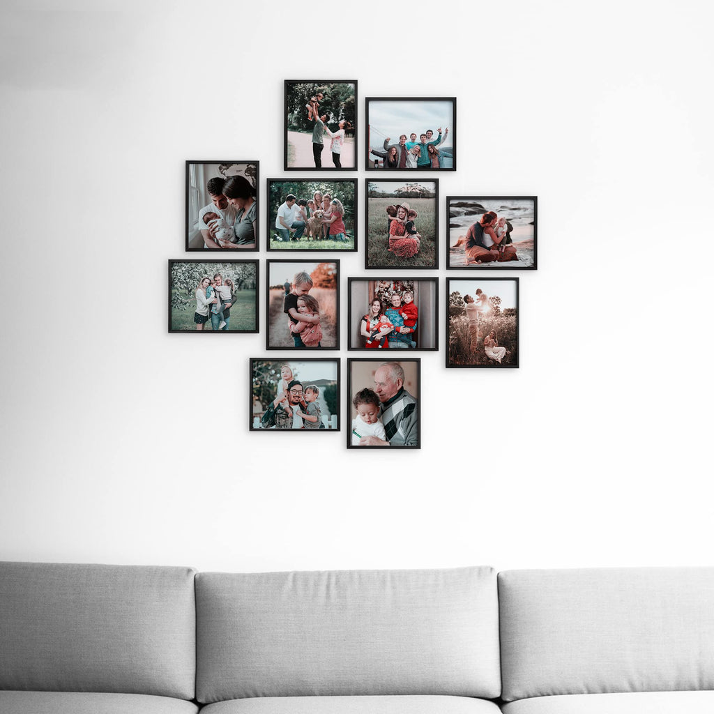 HOMIK A5 Black Picture Frames – Set of 12 MDF Wall Photo Frames