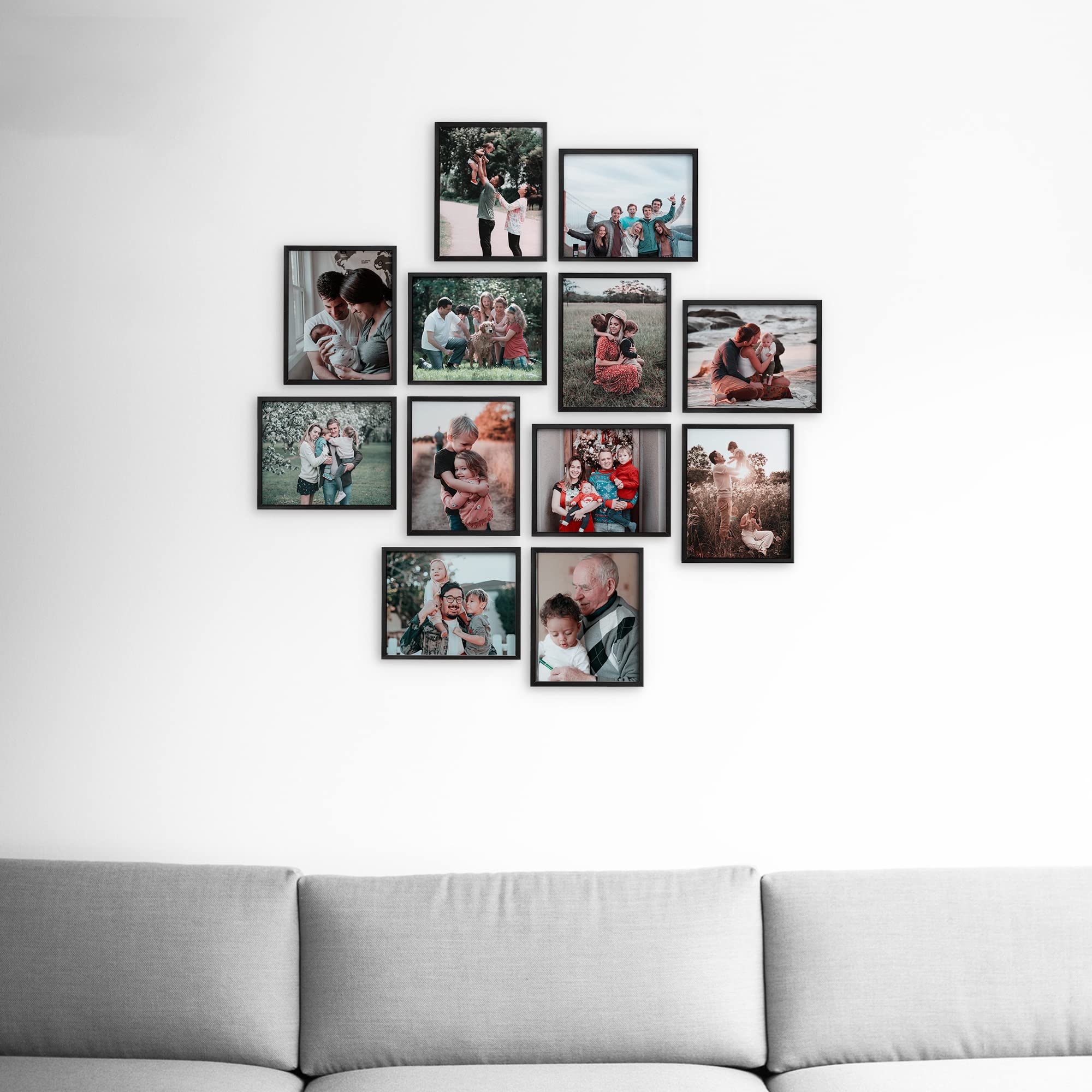 HOMIK A5 Black Picture Frames – Set of 12 MDF Wall Photo Frames