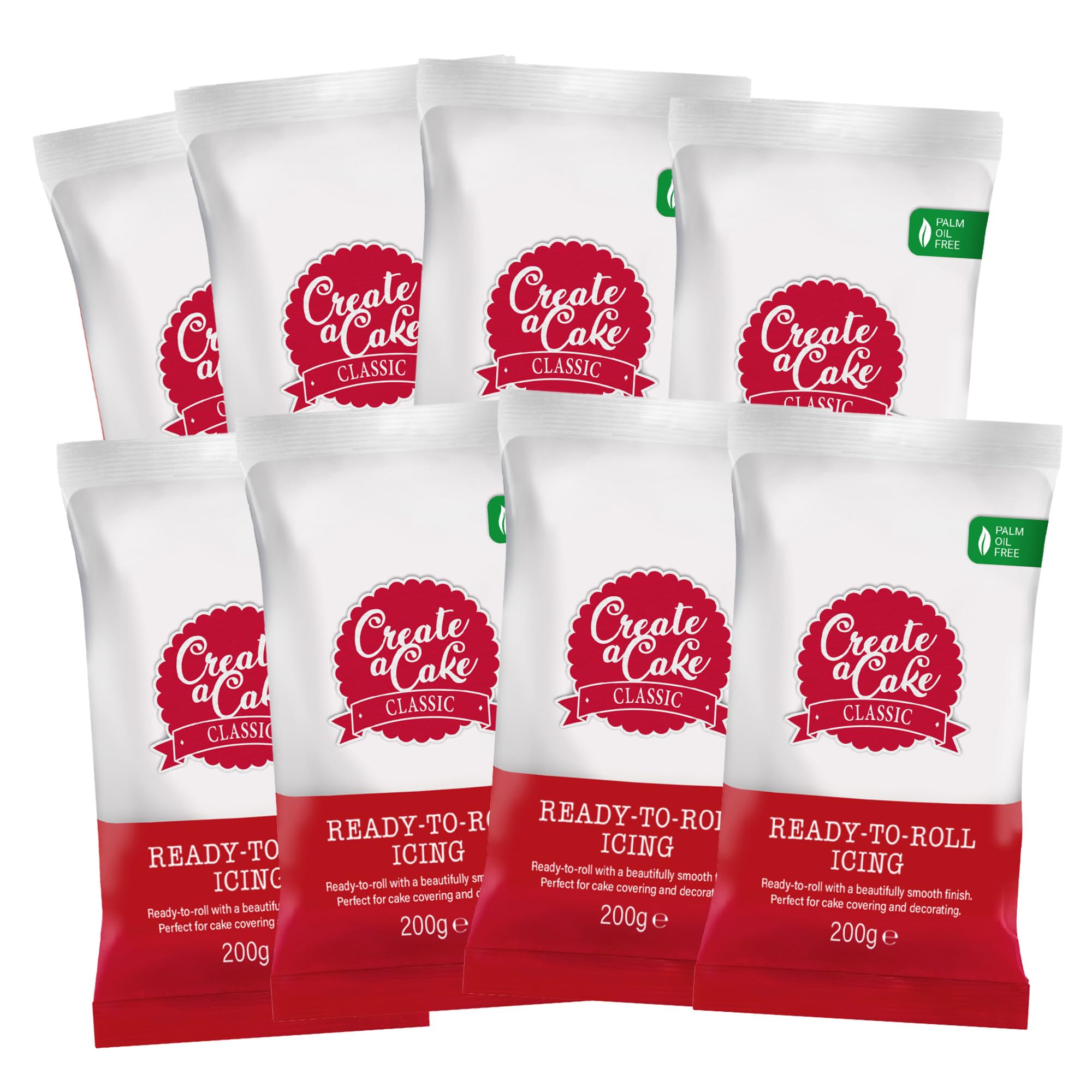 Create A Cake White Fondant Icing – Palm Free Ready to Roll Sugar Paste 1.6kg