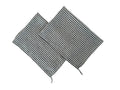 Eight Owls Stonewashed Linen Kitchen Dish Towels – 50 x 68 cm – 100% Pure Linen Tea Towel/Hand Towel - set of 2 Charcoal Stripe - image 1