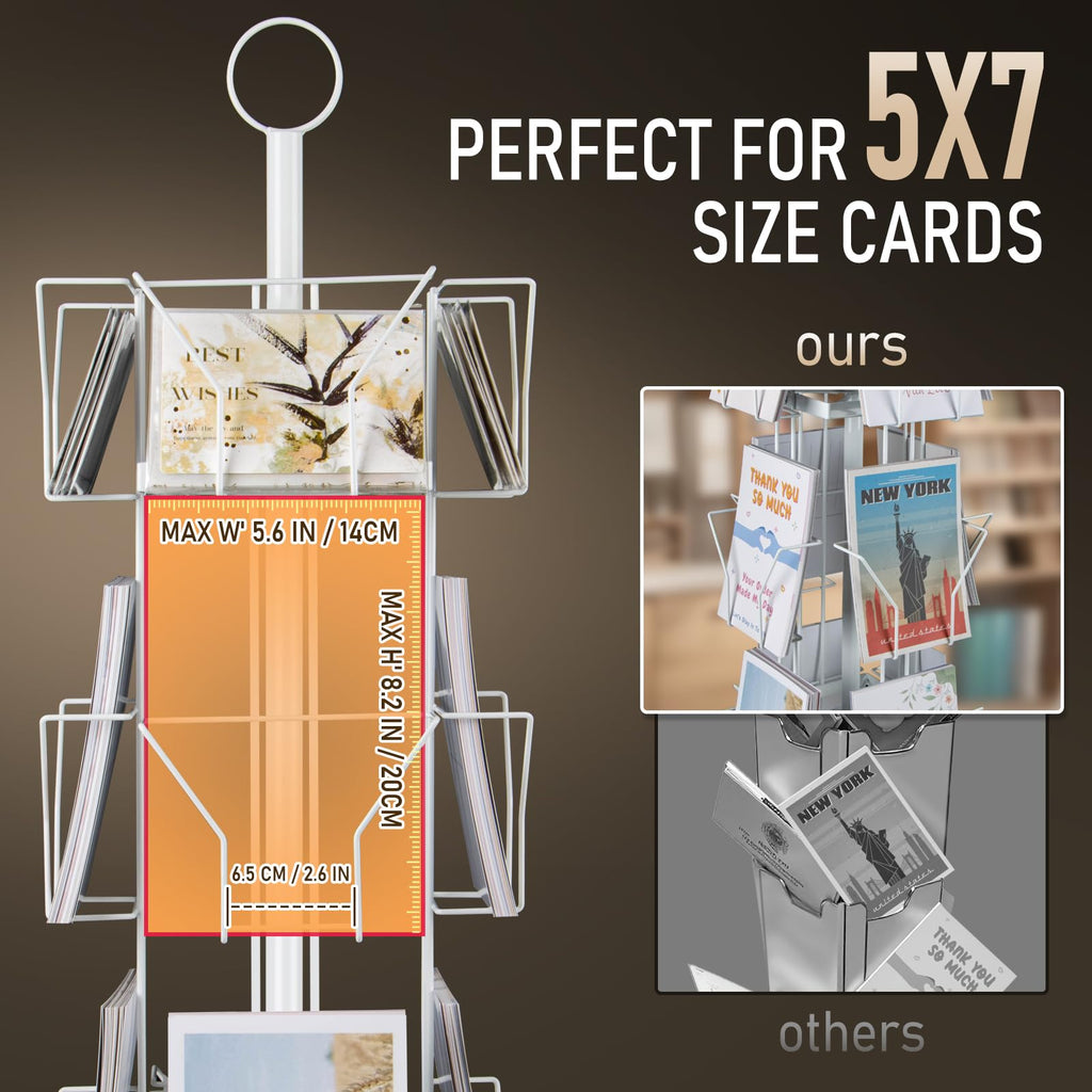 ANBOXIT Rotating Greeting Card Display Stand | 3-Tier Metal Retail Rack