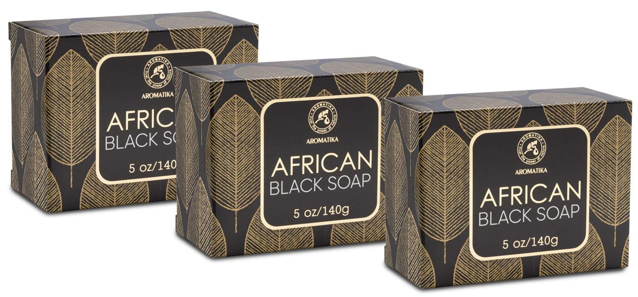 Jolof Store African Black Soap – 3x140g Raw Shea Butter & Coconut Oil
