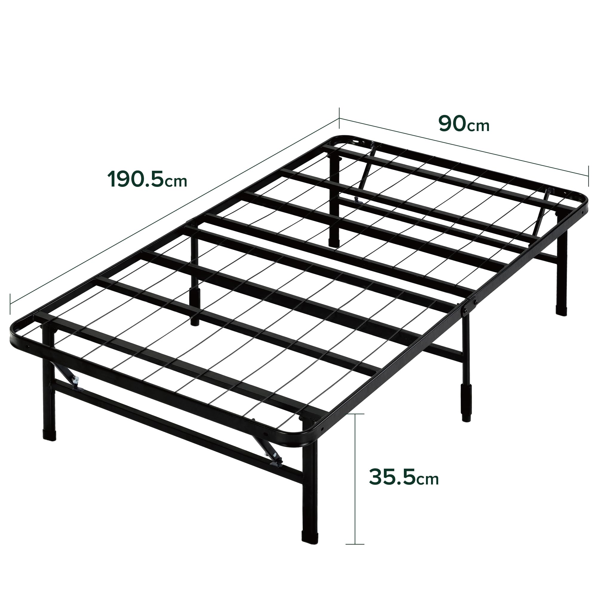 Zinus SmartBase Single Metal Bed Frame – Foldable Platform Bed