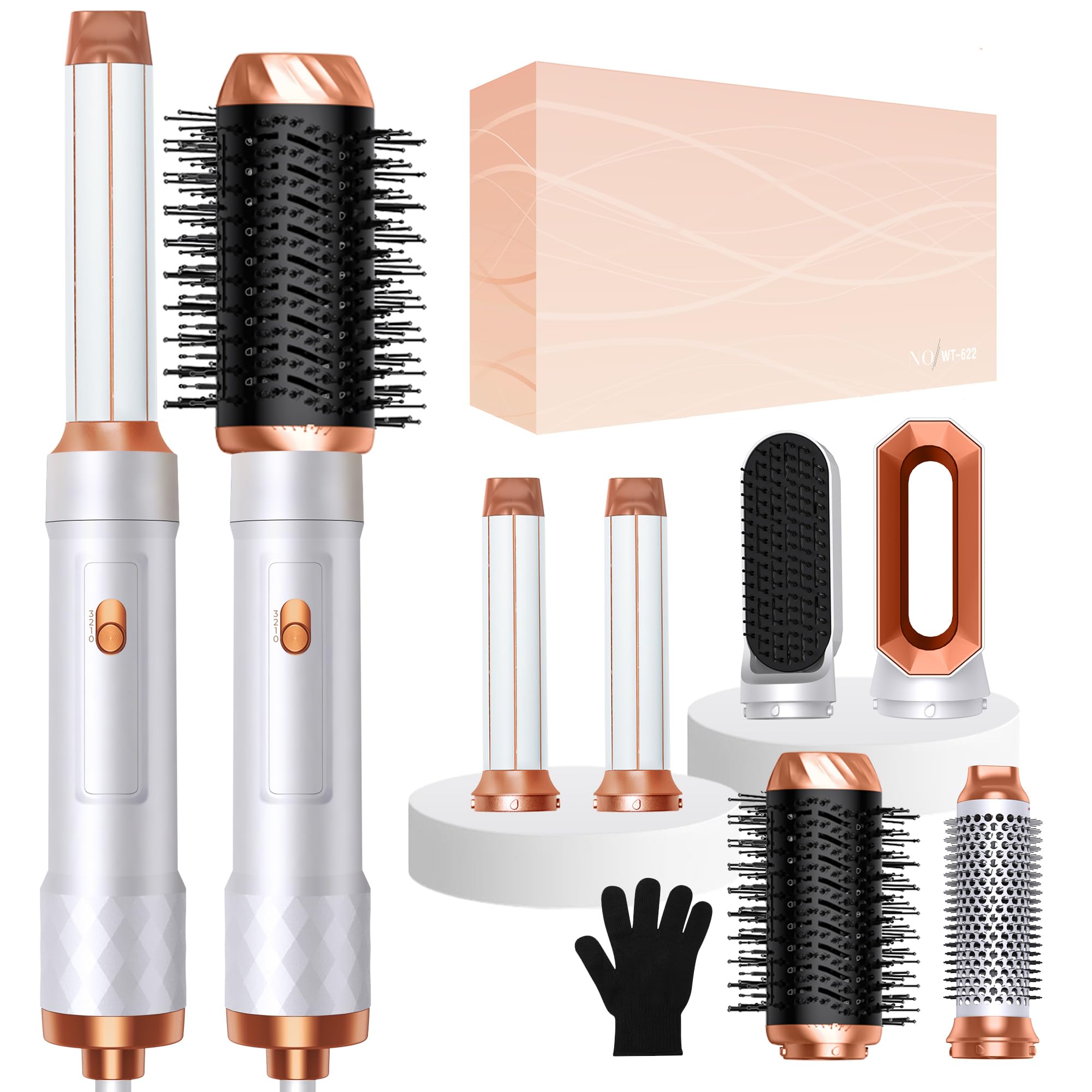 Jolof Store 6-in-1 Air Styler – Ionic Hair Dryer Brush & Curling Wand Set