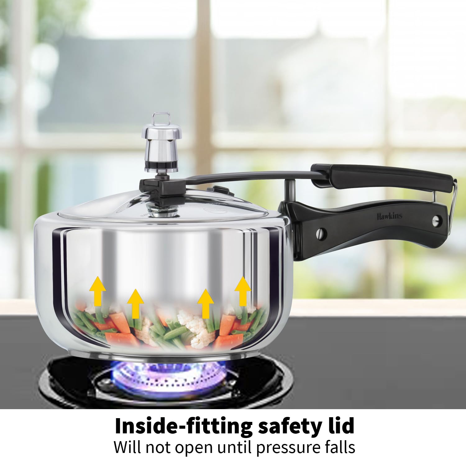 Hawkins 2 Litre Stainless Steel Pressure Cooker | Induction Compatible