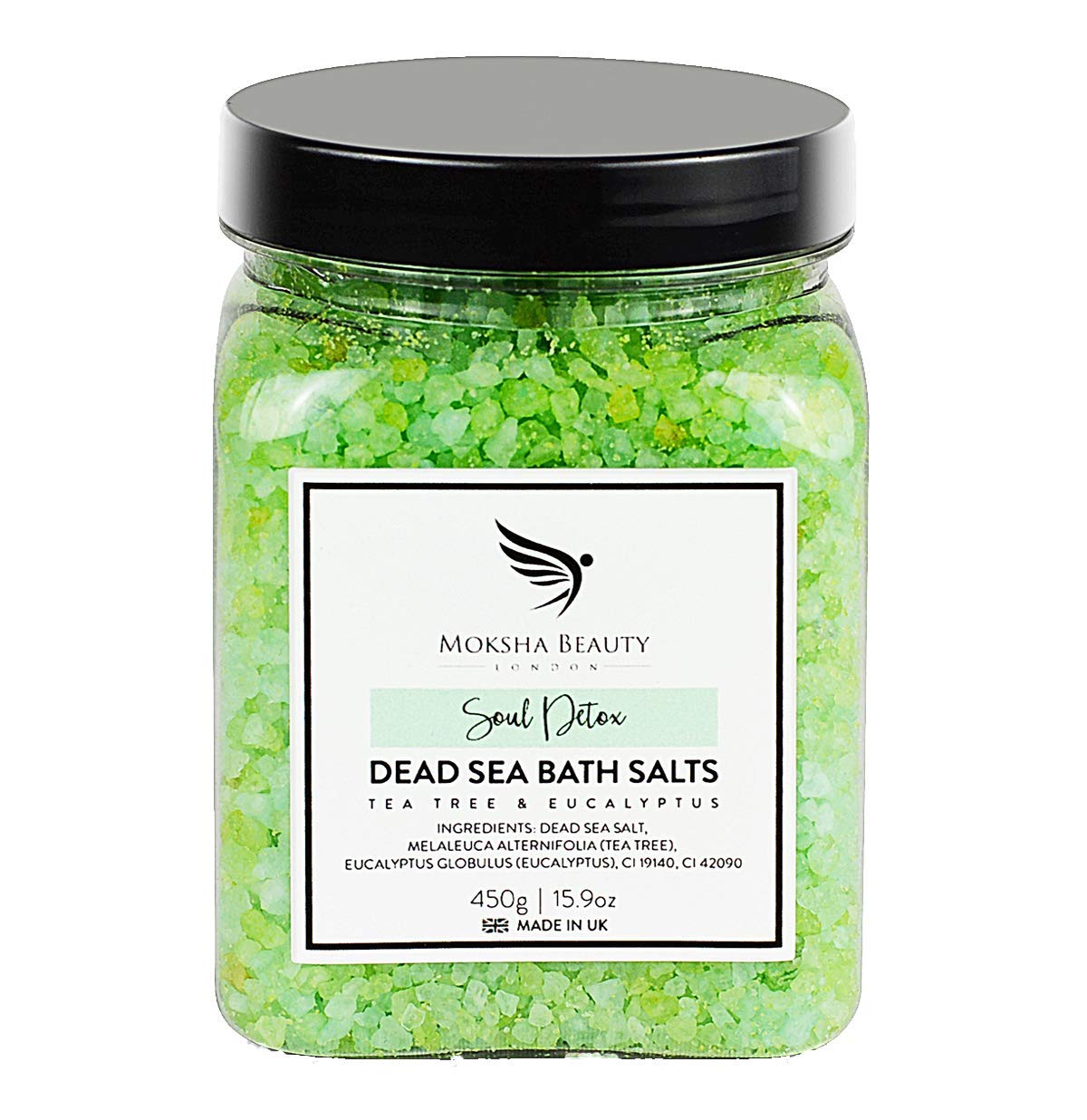 Moksha Tea Tree Foot Spa Salts - Natural Dead Sea Soak (450g) Made in UK
