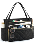 Bagsmart 15.6 inch Laptop Tote Bag | Quilted Work Bag with Insulated Pocket