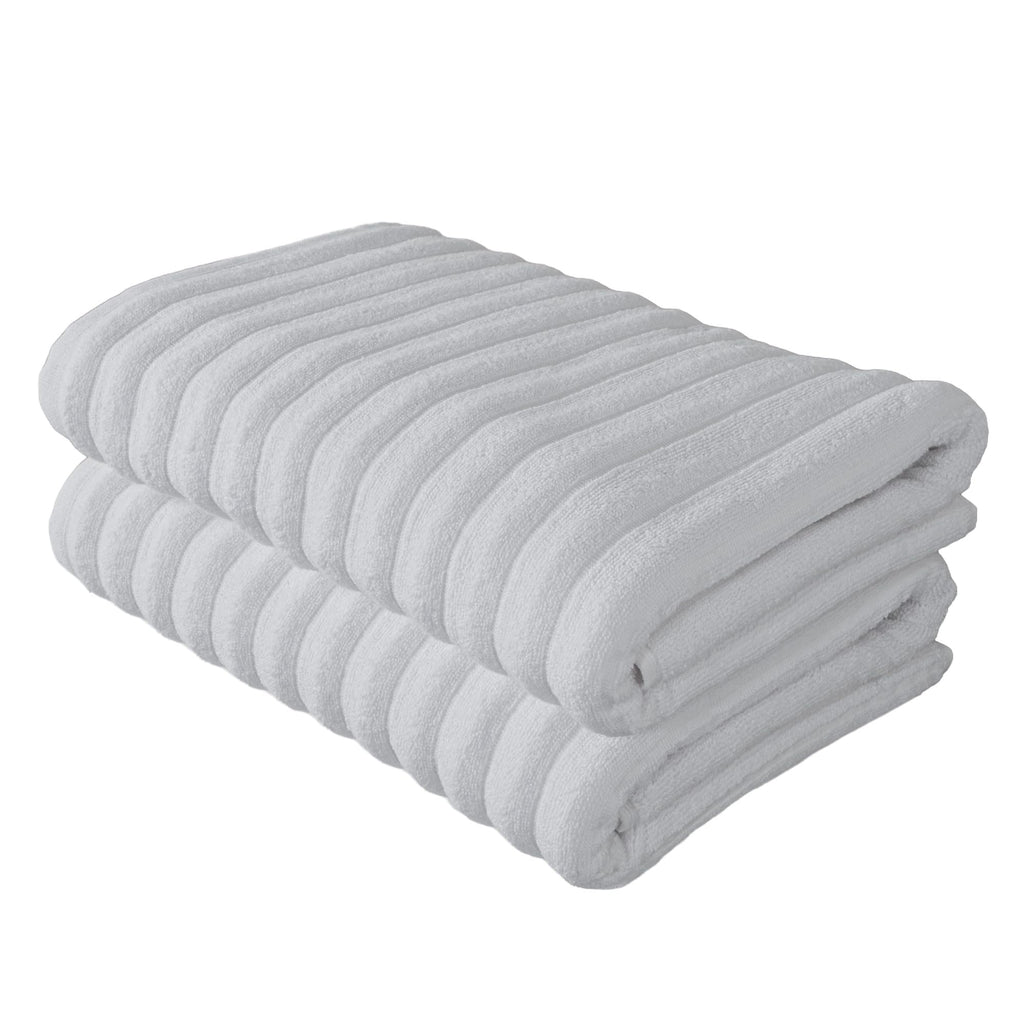 BERIBO Cloud Turkish Towel Set 100% Cotton 620gsm Alpine White, 2 Bath Towels