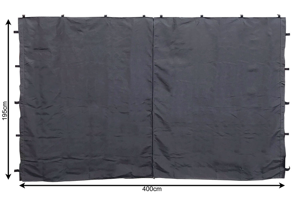 Quick Star Gazebo Sidewalls 3x4m - 2 Polyester Panels in Anthracite