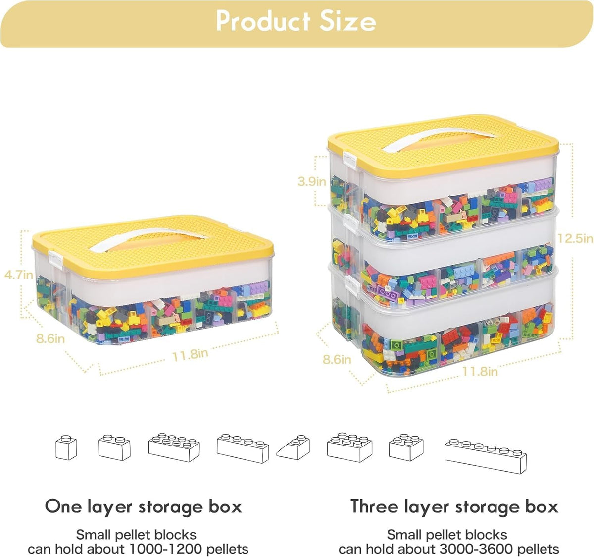 Storage Organiser for Building Blocks 3 Tier Stackable Drawer Organiser - image 5
