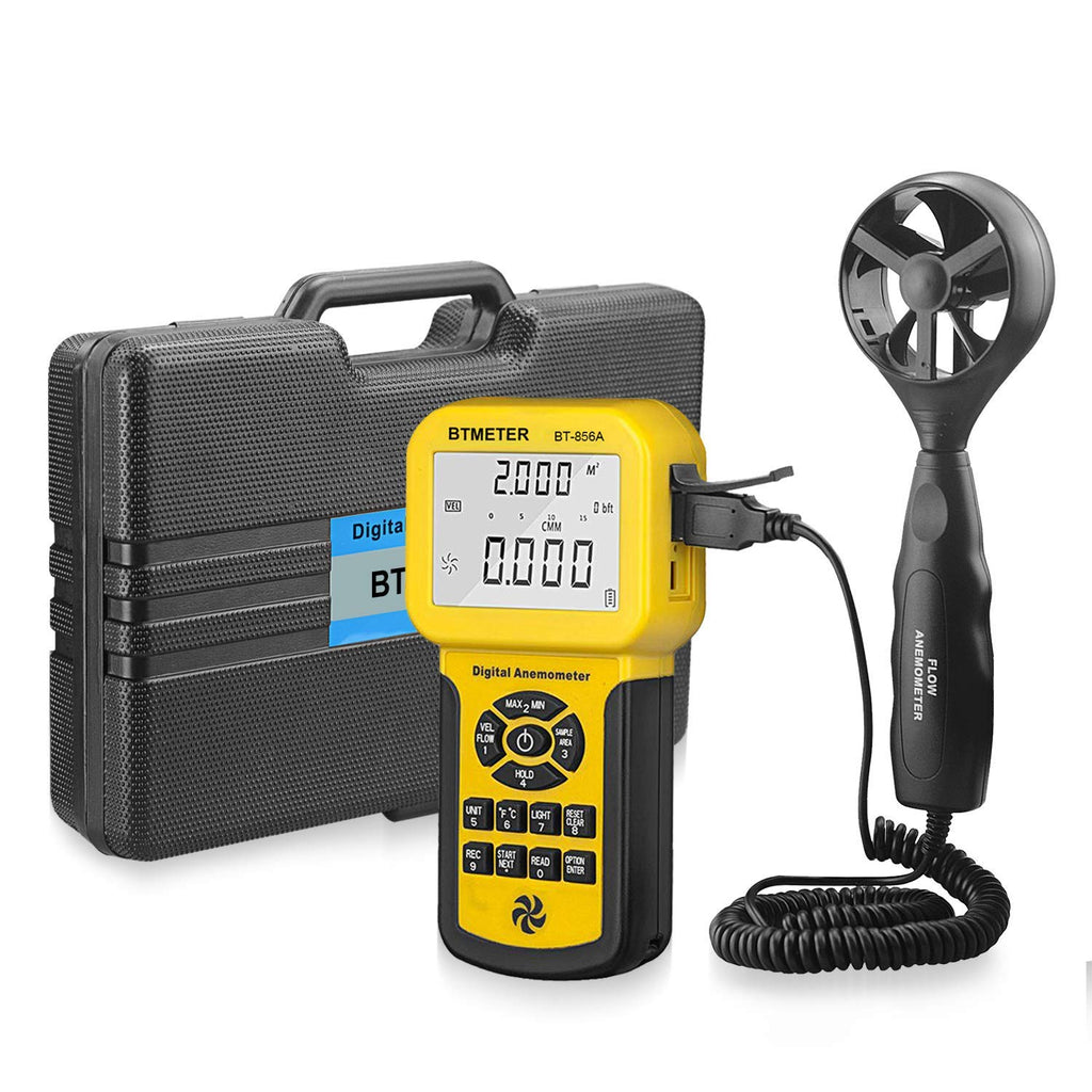 BTMETER BT-856A Pro CFM Anemometer | HVAC Wind Speed & Flow Meter with USB