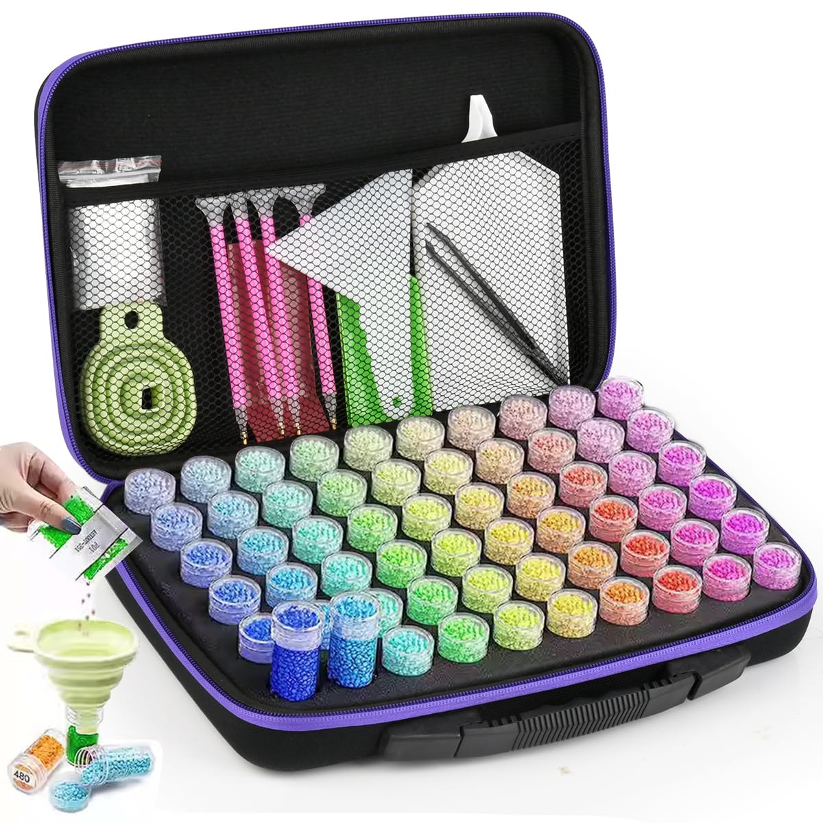 DODUOS 60 Slots Diamond Art Storage Case | EVA Craft Organizer Kit