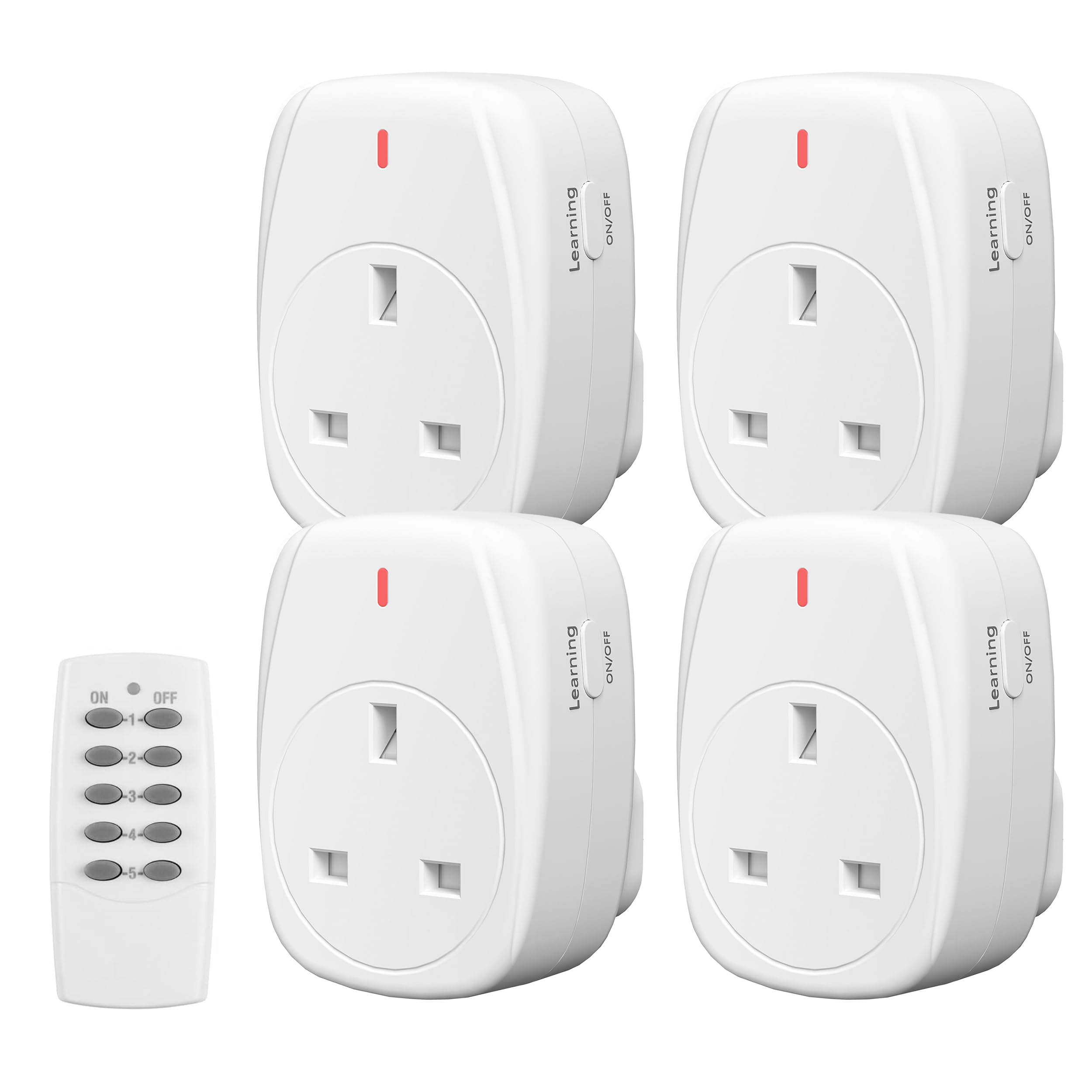 HBN Remote Control Plug Sockets | 4 Pack Wireless Light Switch - 3120W