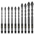 10pc Masonry Drill Bit Set | Tungsten Carbide Hex Shank Bits