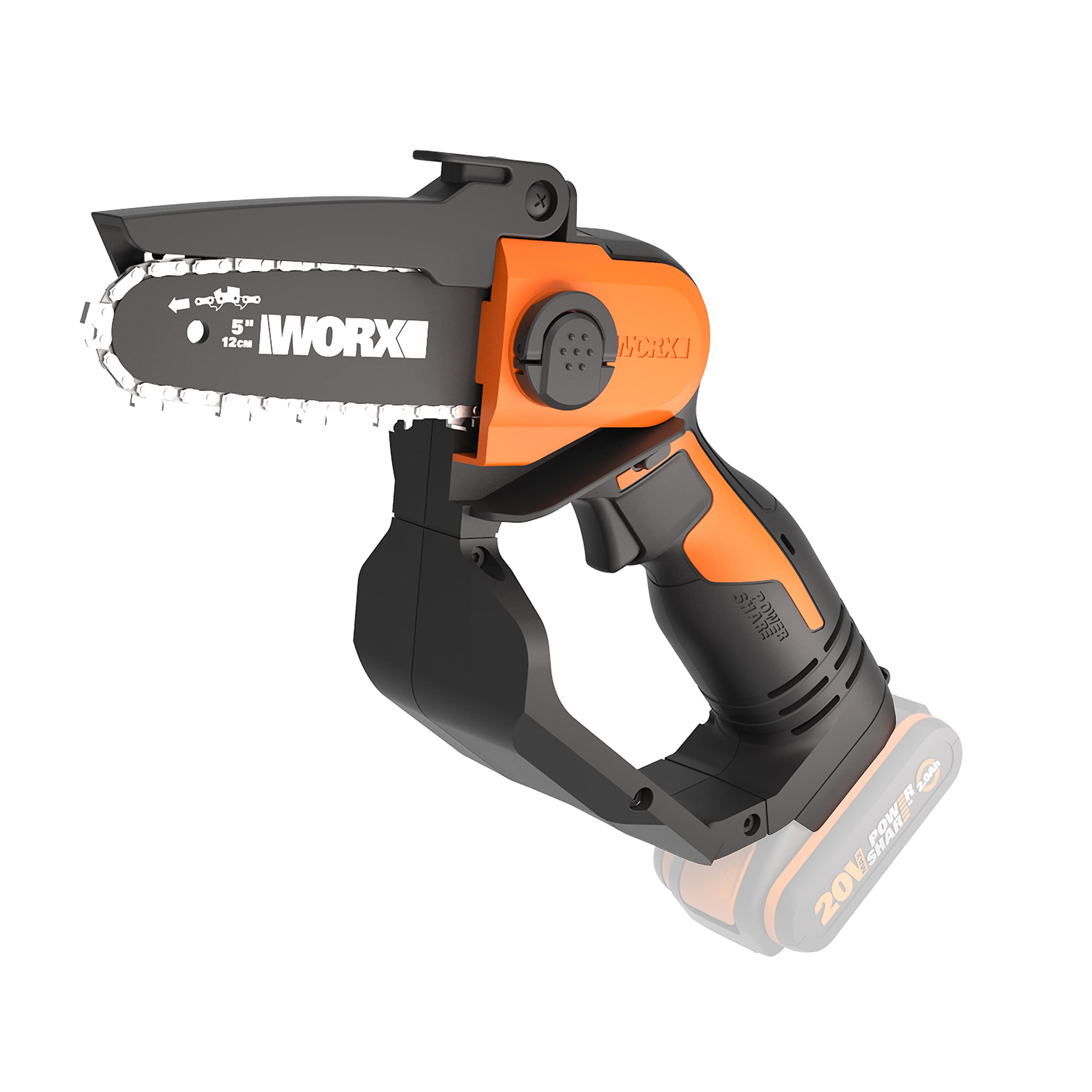 Worx WG324E.9 20V Cordless Compact Chainsaw | 12cm Pruning Saw - Tool Only