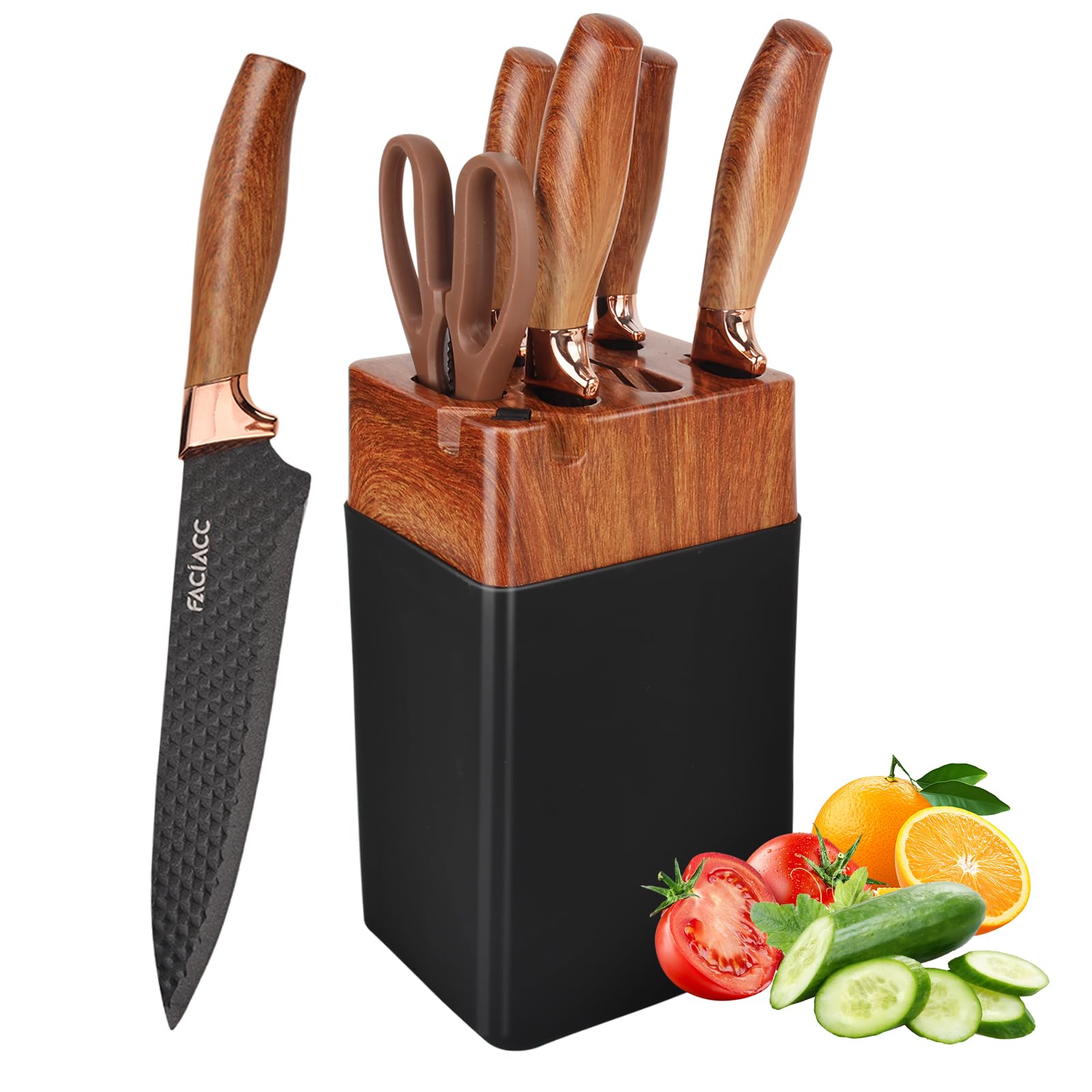 FACIACC 7-Piece Kitchen Knife Set | Stainless Steel Professional Cutlery
