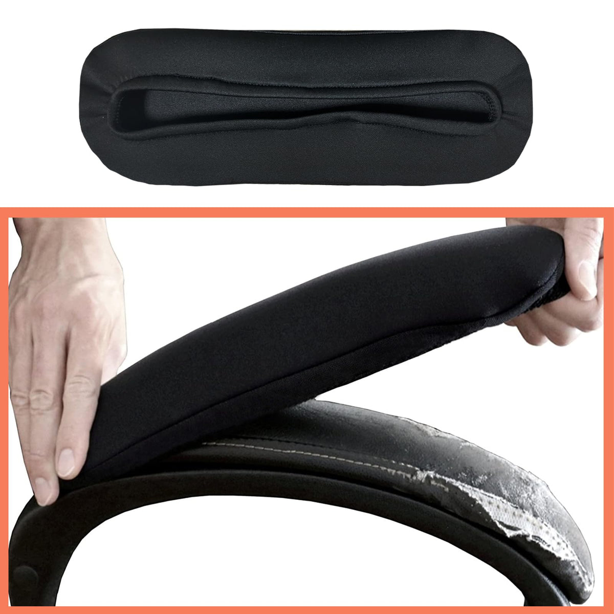 FYTXSZ Office Computer Chair Arm Covers - Stretchy Polyester Arm Cover Protector, Thickened Washable Arm Chair Covers Slipcovers - Black Pack of 2 - image 3