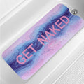 Jolof Store Extra Long Non-Slip Bathtub Mat | Pink & Blue Marble 40x16in