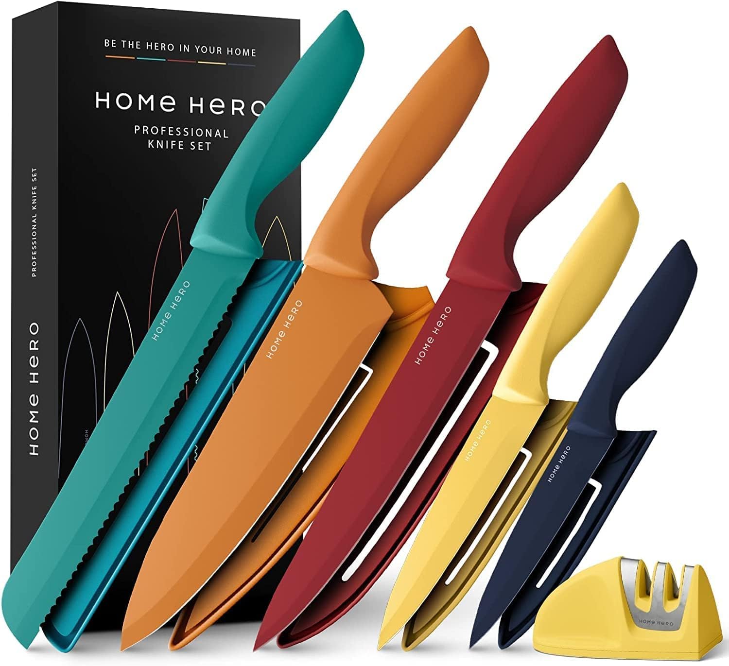 Home Hero 11-Piece Stainless Steel Kitchen Knife Set with Sheaths