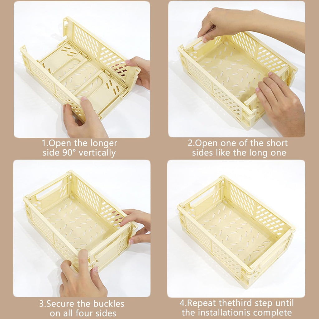 Wonninek 8Pcs Collapsible Storage Crates, 2 Sizes Storage Baskets - image 5