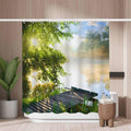 Woutay Fishing Pier Shower Curtain | Mold Resistant Polyester – 180x180cm
