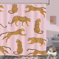 Bonhause Pink Leopard Shower Curtain | 180x180cm Waterproof Polyester