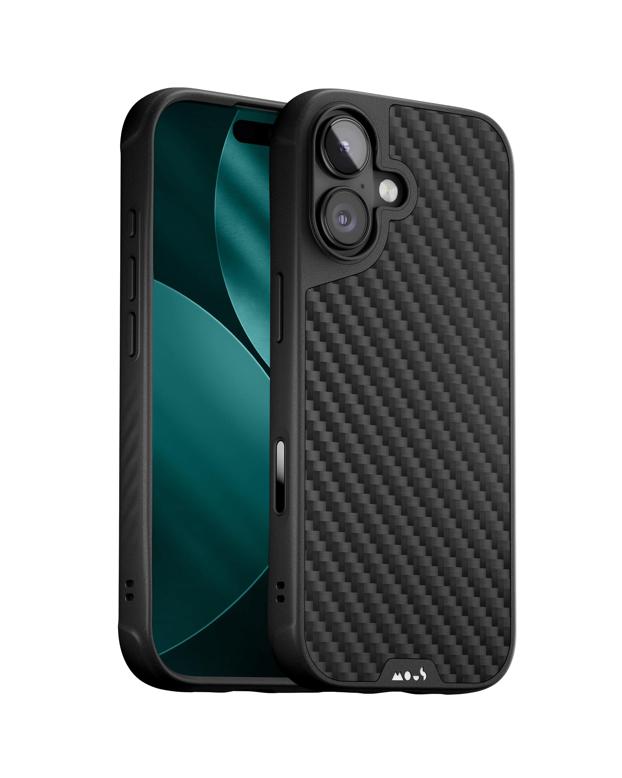 Mous iPhone 17 Case | MagSafe Carbon Fibre Shockproof Cover – Black