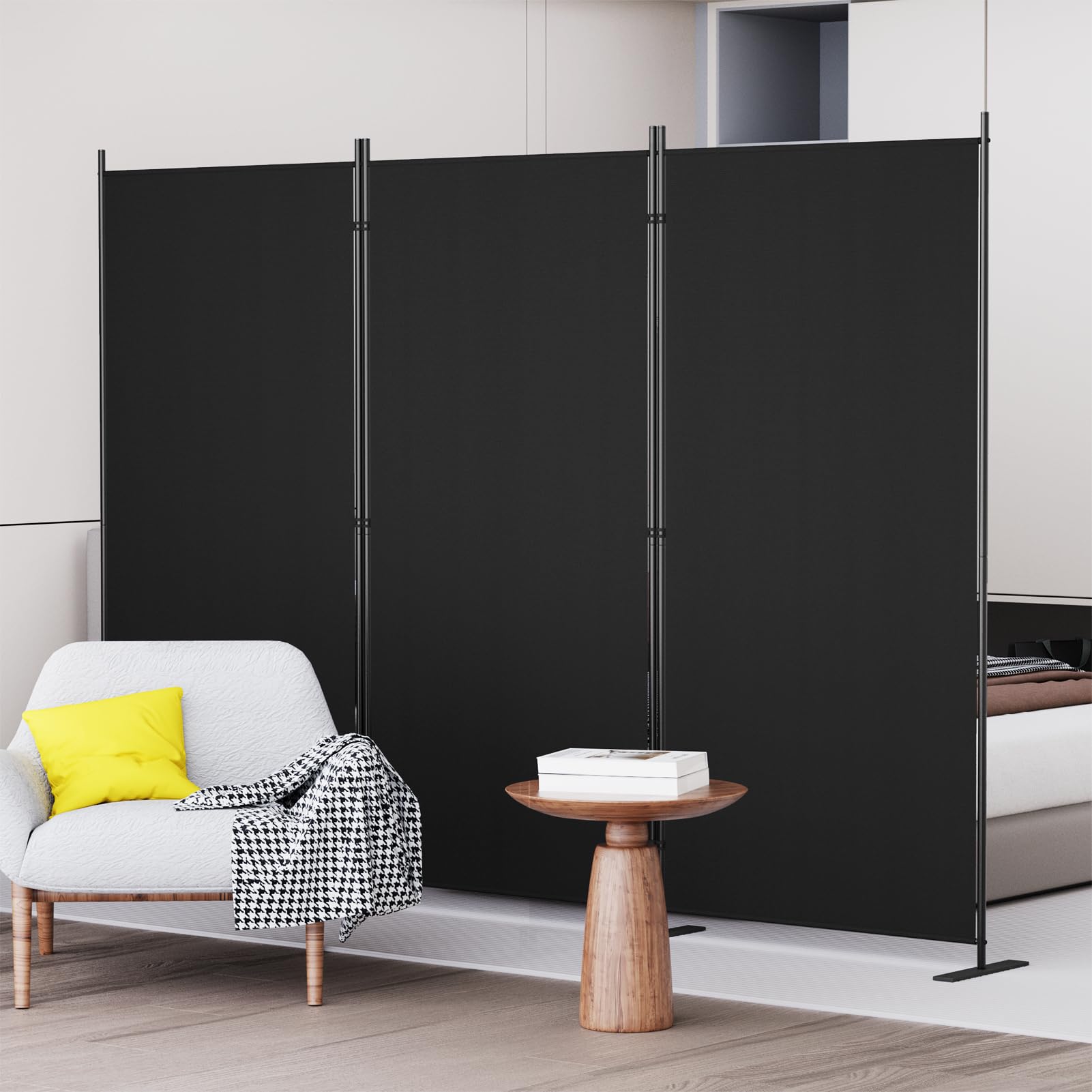 C-Hopetree 3-Panel Room Divider | 180cm Folding Privacy Screen – Black