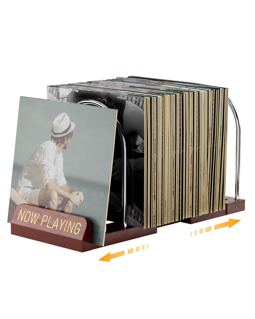BS-VOG Vinyl Record Storage Stand, Expandable Holder for 30-70 LPs - image 1