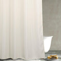 PopKozzi Ivory Waffle Shower Curtain – Heavy Duty Textured Fabric, 214cm