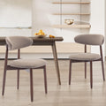 COLAMY Modern Dining Chairs Set with Wooden Legs – Upholstered Fabric Dining Room Chairs with Curved Backrest, Soft Cushion Seat