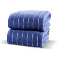 Rapport Home Navy & Gold Striped 100% Cotton 2-Piece Bath Sheet Bale