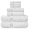 Midland Bedding 8 Piece Cotton Towel Set | 400 GSM Soft White Bale