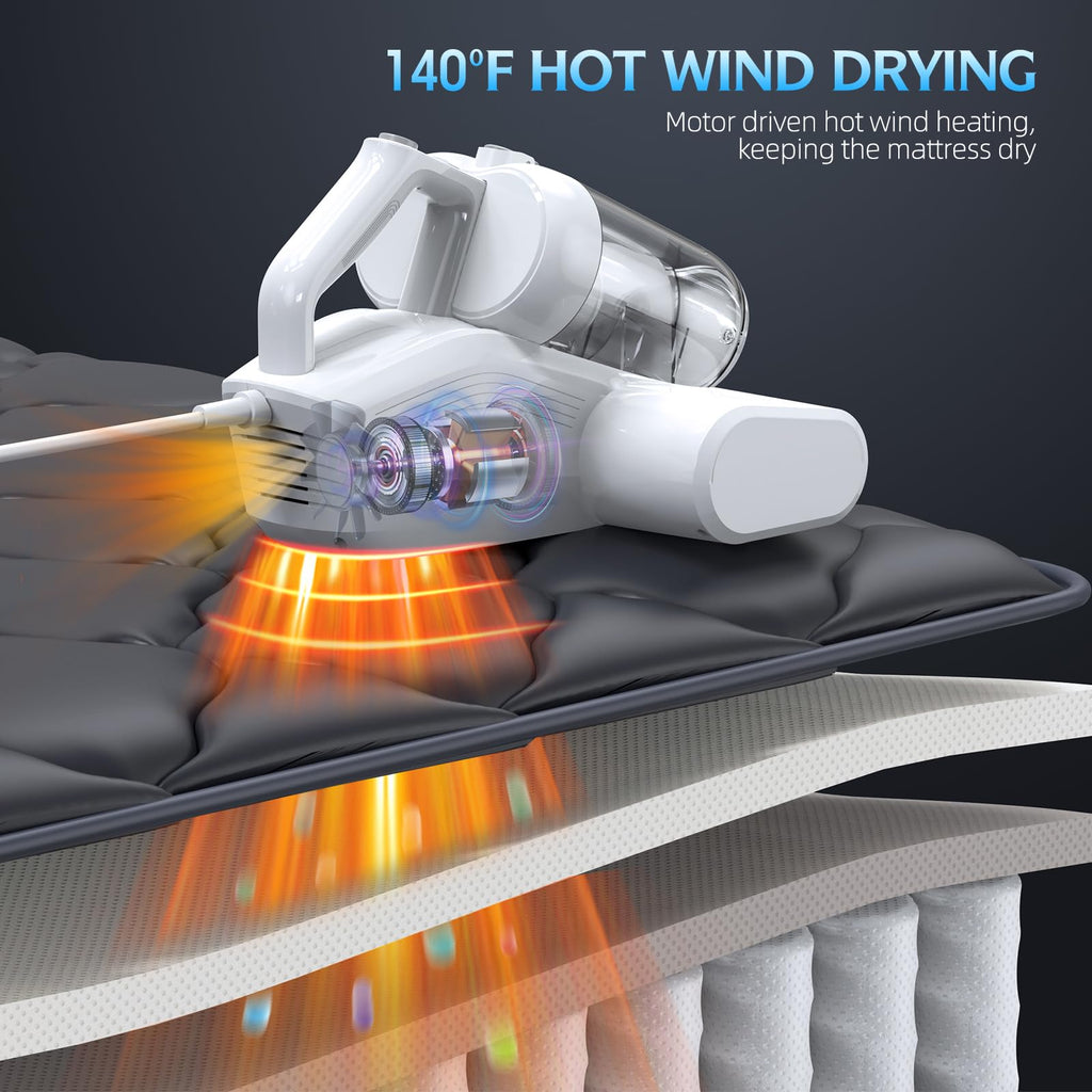 JPHYLL Mattress Vacuum Cleaner | UV-C Light & 16Kpa Suction Bed Vacuum