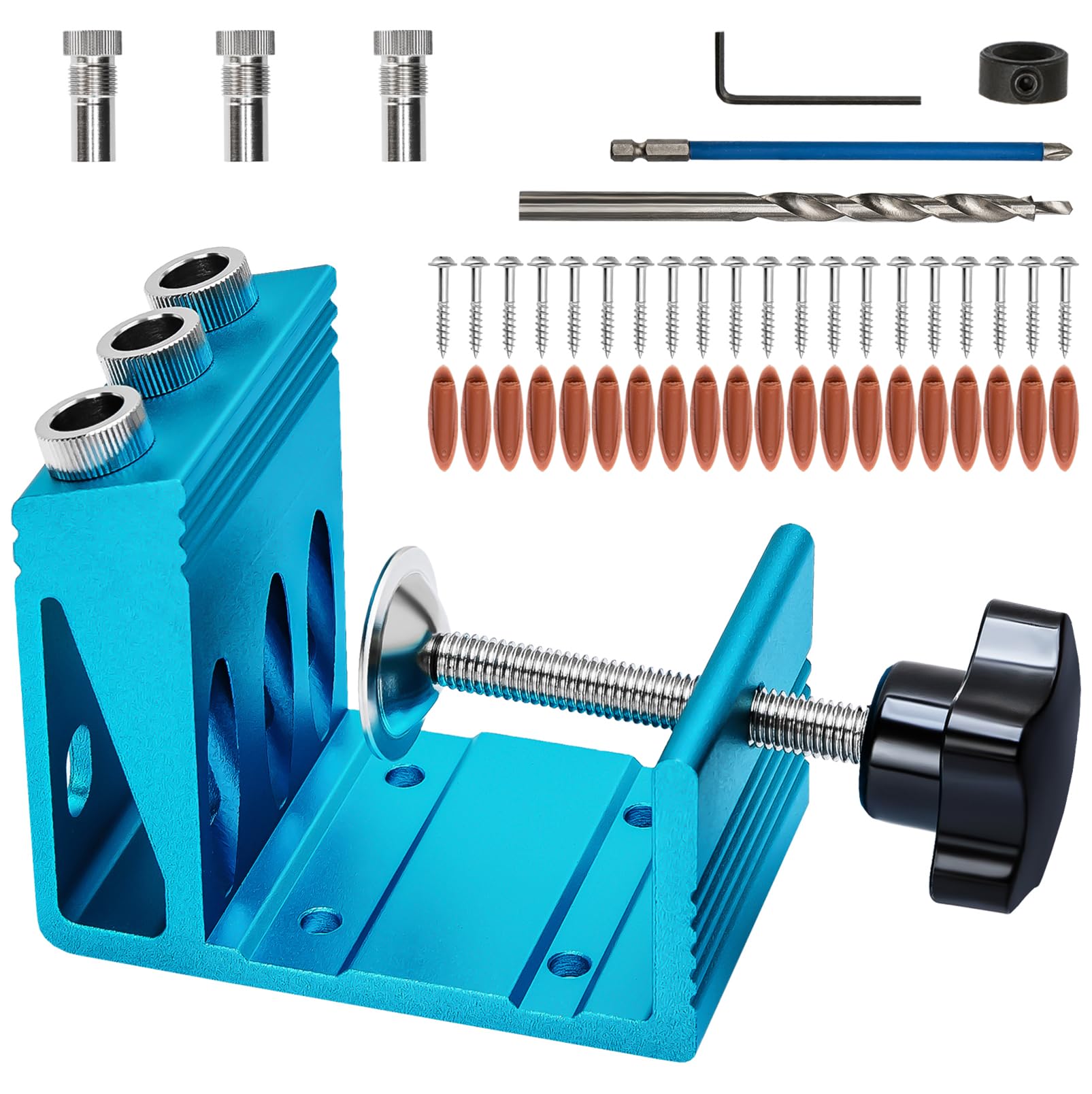 Pocket Hole Jig Kit – 3 Drill Guide Woodworking System