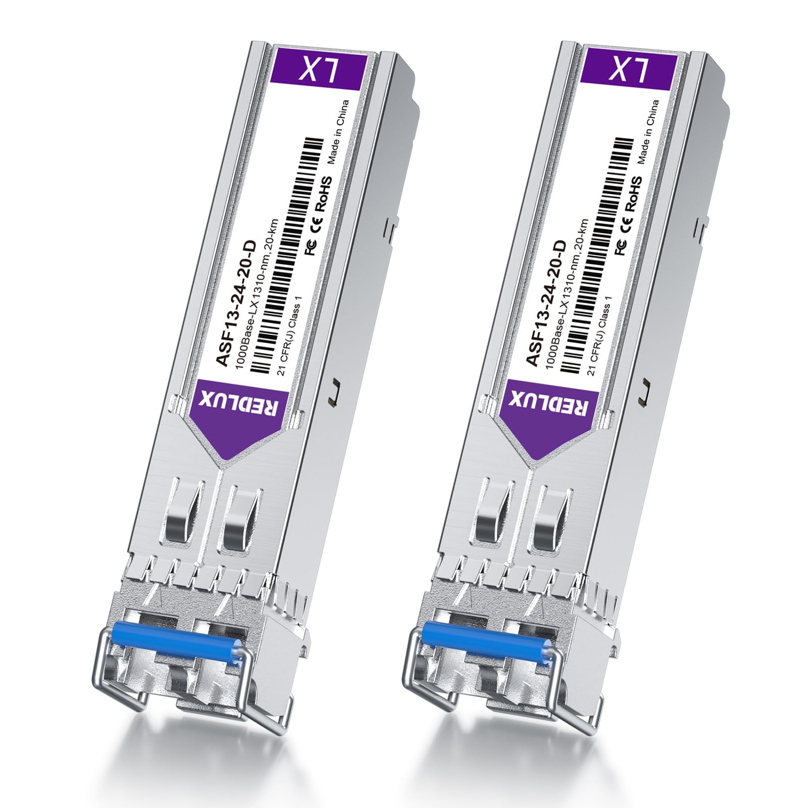 REDLUX 1G SFP LX Singlemode Gbic Module – 1310nm Dual LC 20KM (2 Pack)
