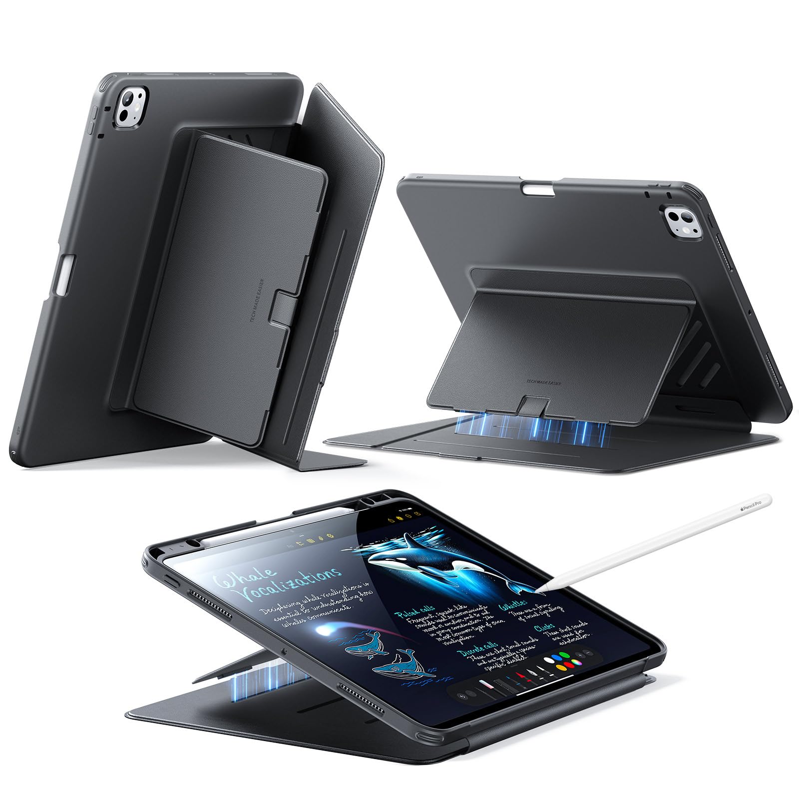 ESR iPad Pro 13 Case (2024/2025) – Vertical Stand & Pencil Holder