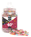 Jolof Store 40th Birthday Fizzy Mix Retro Sweet Jar - Halal, 1.7kg