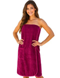 Morgenstern Women's Cotton Sauna Towel Wrap – Dark Pink Terrycloth Robe