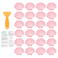 24Pcs Non-Slip Bathtub Stickers | Shell Shape PEVA Decals, Pink