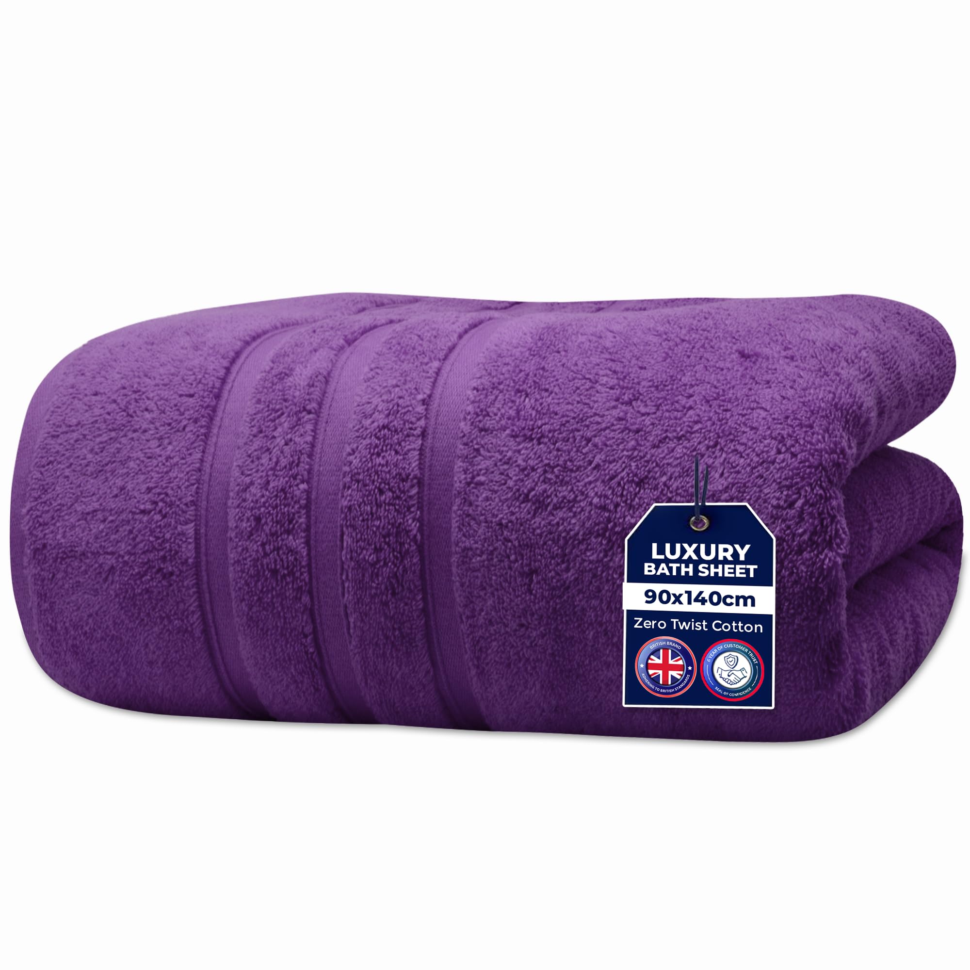 Towelogy Luxury Bath Sheets – Extra Large Zero Twist Cotton, Plum