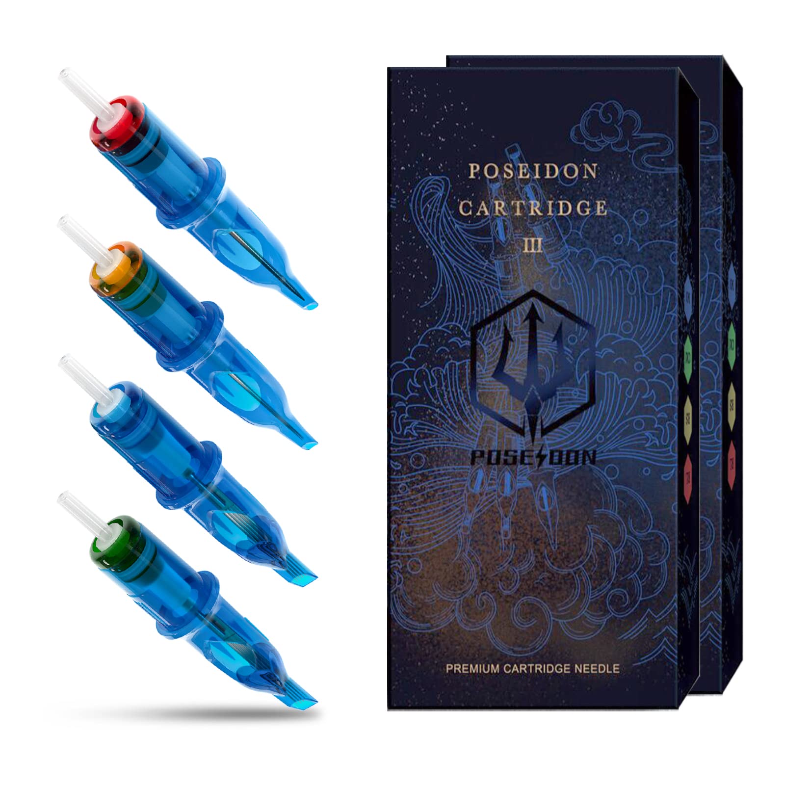 Poseidon V3 Tattoo Cartridge Needles | 1205RS Round Shader | 30Pcs