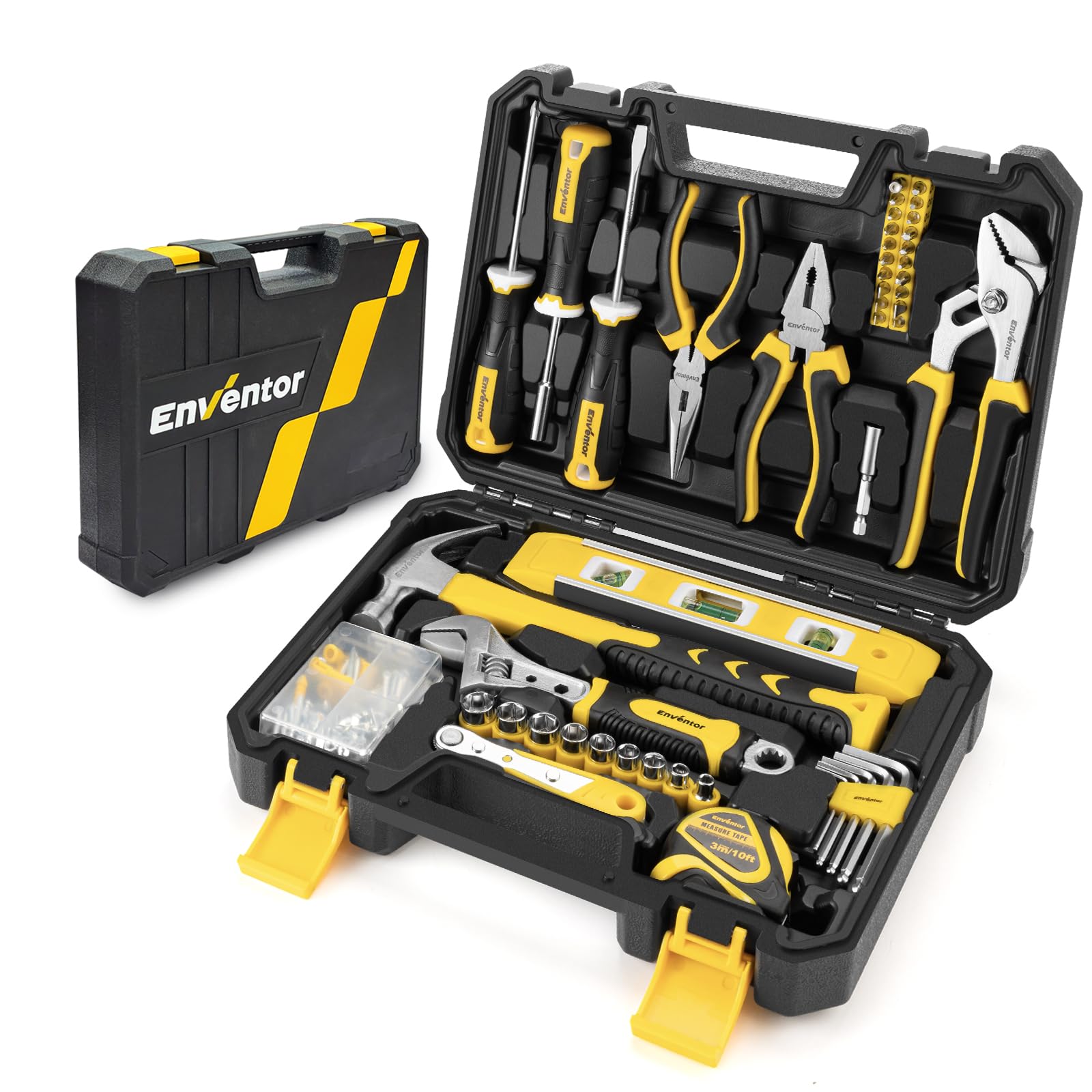 Enventor 108-Piece Household Hand Tool Kit with Storage Toolbox