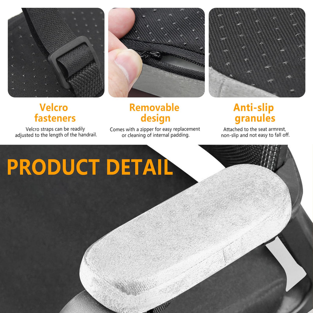 Fatiya Set of 2 Soft Memory Foam Office Chair Arm Covers,Wheelchair Armrest Pads for Elbow & Forearm Pressure Relief - image 3