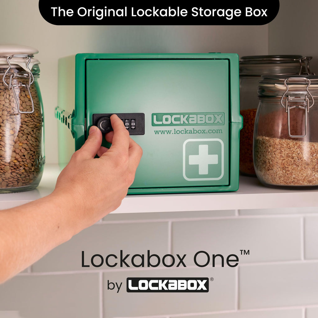 Lockabox One Medi Green | 10L Lockable Medicine Box with Combination Lock