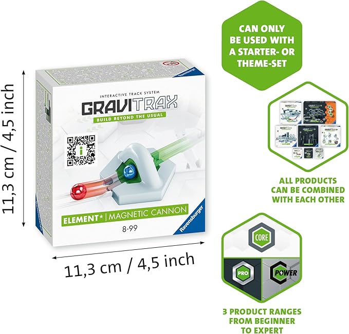 Ravensburger GraviTrax Magnetic Cannon Extension Marble Run Accessory