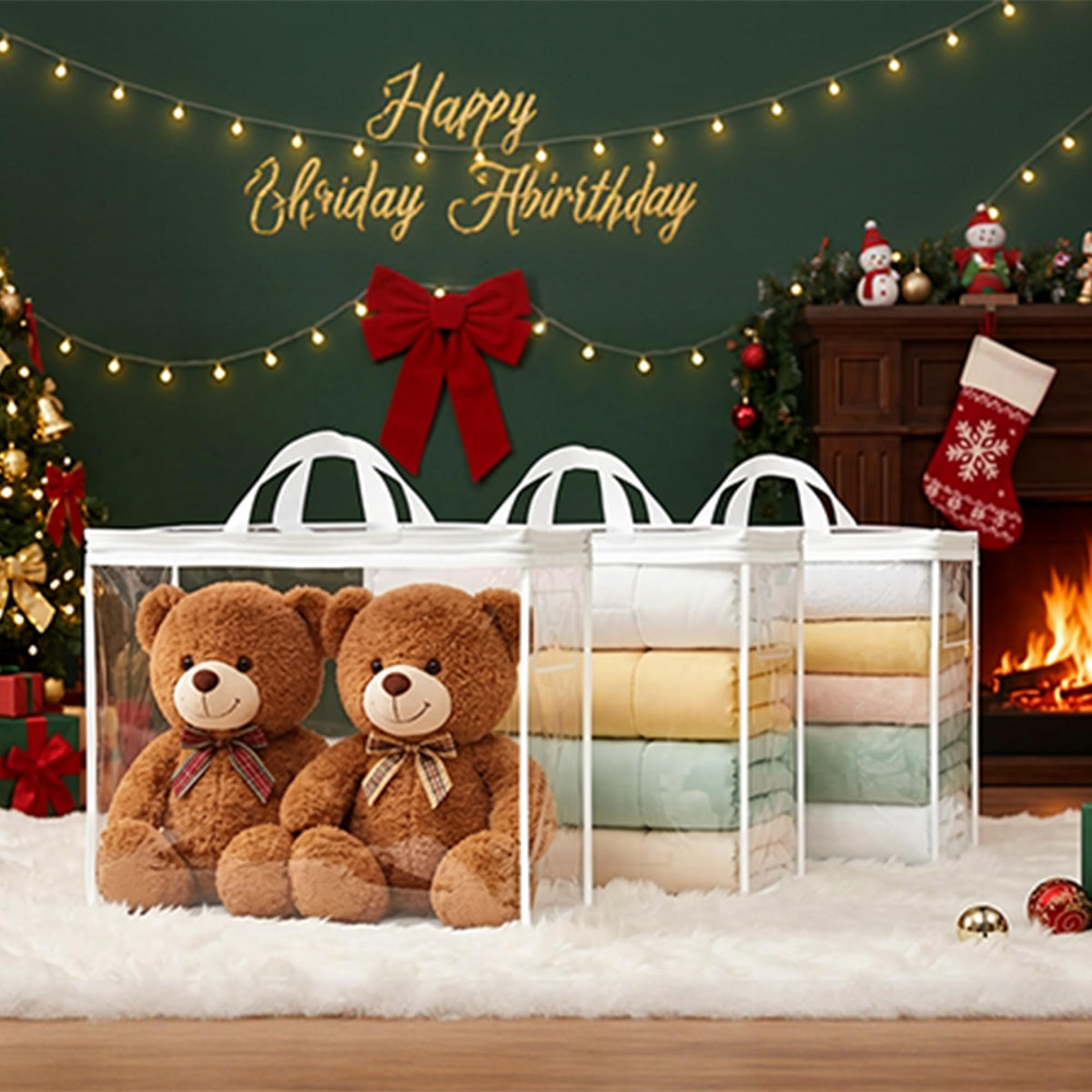 Clothes Storage Bags Foldable Storage Bag, 22L Clear Storage Bags for Clothes, and Blanket Storage Bag for Bedding, CDs, Blankets, Comforters - image 5